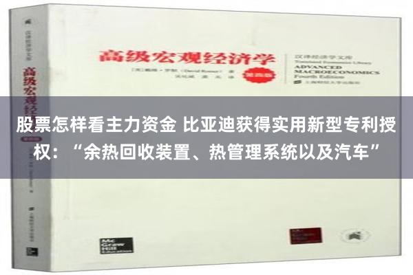 股票怎样看主力资金 比亚迪获得实用新型专利授权：“余热回收装置、热管理系统以及汽车”