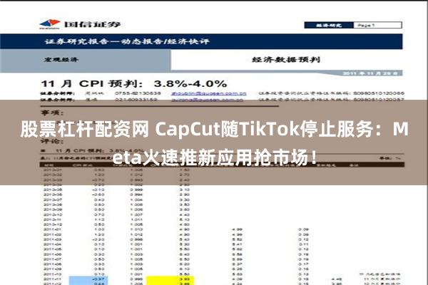 股票杠杆配资网 CapCut随TikTok停止服务：Meta火速推新应用抢市场！