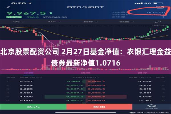 北京股票配资公司 2月27日基金净值：农银汇理金益债券最新净值1.0716